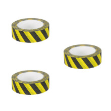 3Rolls Miniature Warning Design Tape Paper Adhesive Decorative Tape