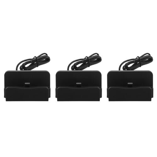 3Stk Stabile USB C Ladehalterung Telefon Dock Schwarz ABS