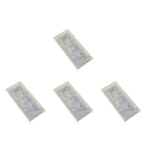 4Pcs Elegant Rhinestone Lash Case False Eyelash Storage Box for Travel