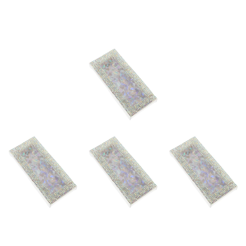 Vaguelly 4Pcs Elegant Rhinestone Lash Case False Eyelash Storage Box For Travel