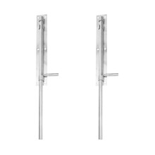 2Pcs Silver Stainless Steel Gate Drop Rod Door Bolt Lock for Home Use