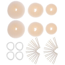 4Sets Hair Bun Maker and Styling Tools Beige DIY Hair Accessories