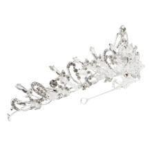 1Pc Baroque Style Silver Alloy Wedding Bride Hair Crown Accessory