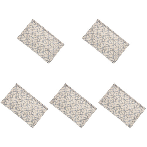 5Pcs Blue Threading Short Curtains for Kitchen, Bedroom, and Bathroom