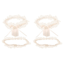2Ensembles Ceintures De Jambe En Satin Et Beige Pour