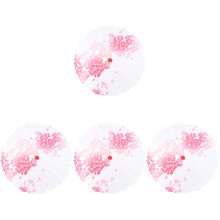 4Pcs Classic Japanese Silk Dance Umbrellas Multi Color Vintage Props