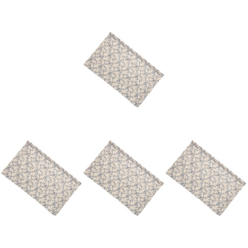 4Pcs Blue Cafe Style Kitchen Curtains Easy Install Lightweight Cotton
