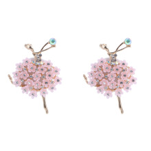 2Pcs Pink Alloy Car Vent Freshener Clip Ballerina Aroma Diffuser