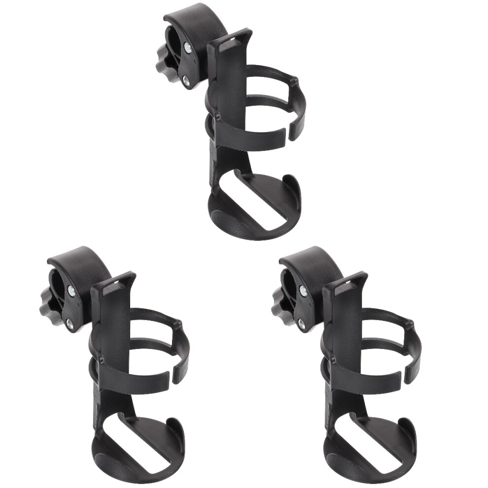 Totority 3Pcs Black Stroller Cup Holder For Baby Stroller Wheelchair And Bike