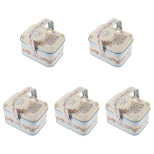 5Pcs Tinplate Cookie Tin Multi-Color Holiday Candy Storage Gift Box