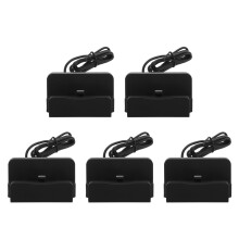 5Pcs Multifunctional USB Charging Dock ABS Black Stable Stand