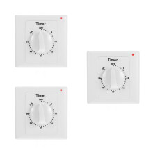 3Pcs Wall Timer Switches for Indoor Use White ABS Timer Control Outlet