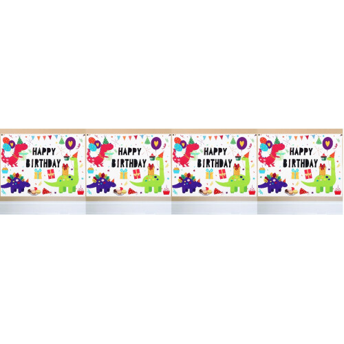 4Pcs Kindergarten Cartoon Game Posters Multi Color Kids Room Decor 2
