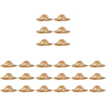 24Pcs Rustic Khaki Mini Straw Hats Decor for Cocktail Cups and Crafts