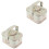 2Pcs Beige Tinplate Candy Container with Lid Durable Cookie Storage 2