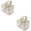 2Pcs Beige Tinplate Candy Container with Lid Durable Cookie Storage 5