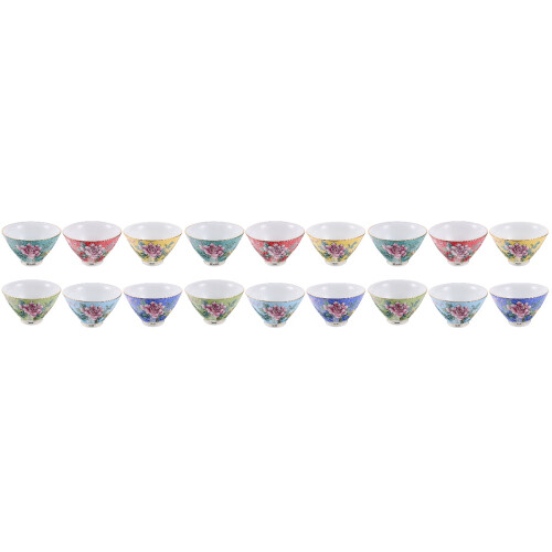 18Pcs Assorted Color Ceramic Tea Cups Ideal for Home and Office Use 2
