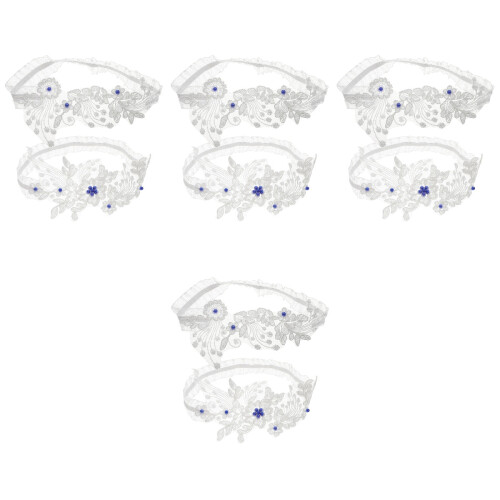 4Sets Blaue Blumenstrumpfbänder Für , 1