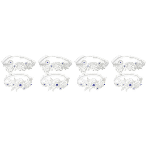 4Sets Blaue Blumenstrumpfbänder Für , 2