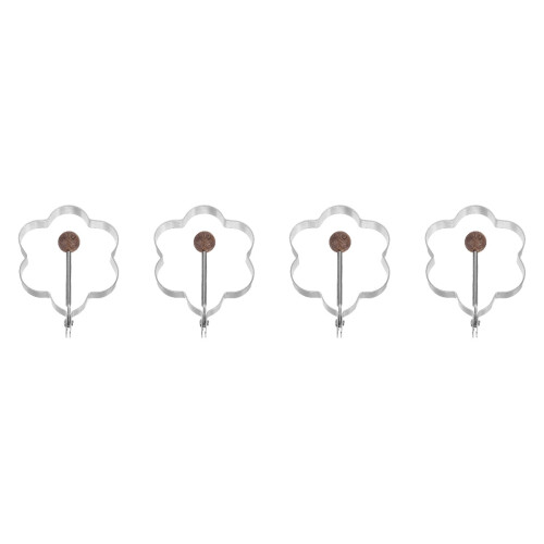 4Stk Metall Eierbackform Herzform Eier- Und Pfannkuchenring Silber 2