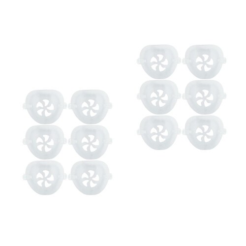 12Pcs White Pe Mask Bracket Nose Mouth Adjustable Inner Support Holder 2