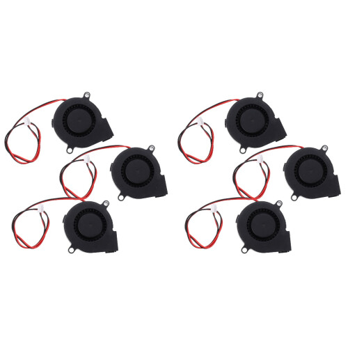 6Pcs 3D Printer Cooling Fan Black Plastic Radiator Long Life Dc 12V 1