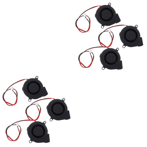 6Pcs 3D Printer Cooling Fan Black Plastic Radiator Long Life Dc 12V 2