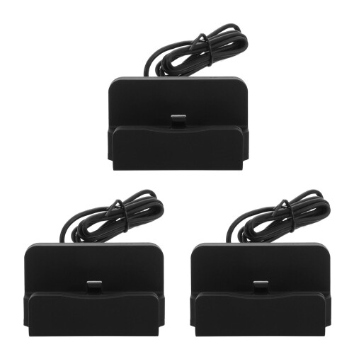 3Stk Stabile USB C Ladehalterung Telefon Dock Schwarz ABS 2