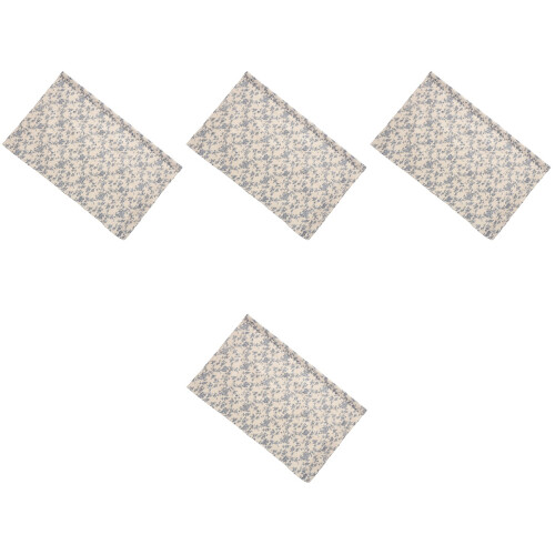 4Pcs Blue Cafe Style Kitchen Curtains Easy Install Lightweight Cotton 1
