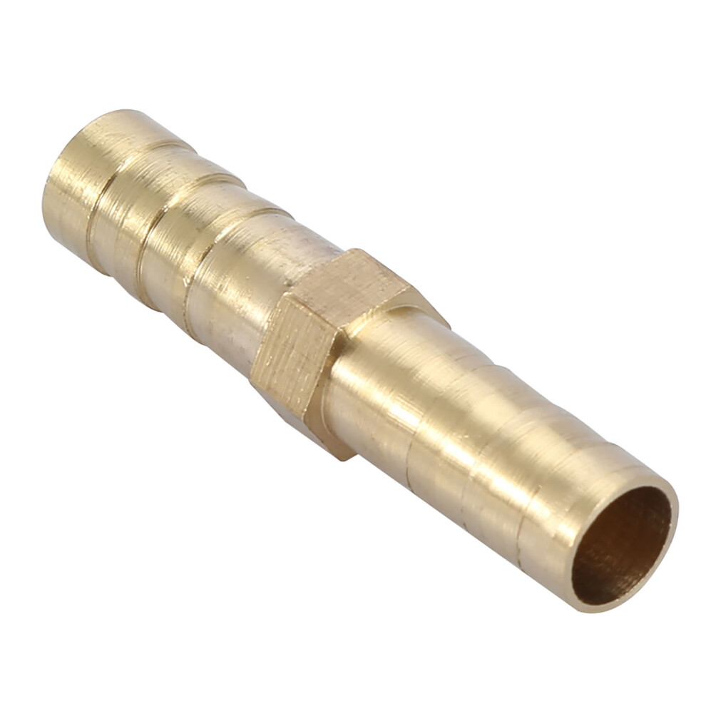 Brass Barbed Straight 2-Way Pipe Connector