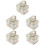 5Pcs Holiday Tinplate Gift Boxes Beige for Cookies Candy Storage 5