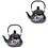 2Pcs Stovetop Enamel Tea Kettle Black Kitchen Essentials 2
