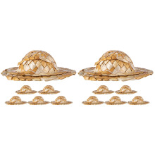 10Pièces Mini Chapeaux Tressés Pour Décorations De