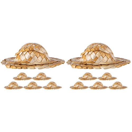 10Pièces Mini Chapeaux Tressés Pour Décorations De