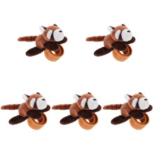 5Pièces Bracelets À En Peluche Marron Thème Animal Pour Cadeaux