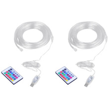 2Pièces Lampe Tube LED Jardin Festive Avec Télécommande USB