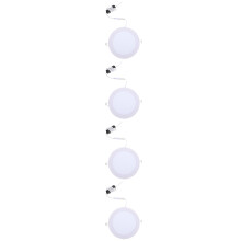4Pcs Stylish White Aluminum LED Downlight with Dimming for Home