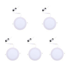 5Pcs Stylish Recessed LED Downlight White Ultra-Thin Ceiling Lamp