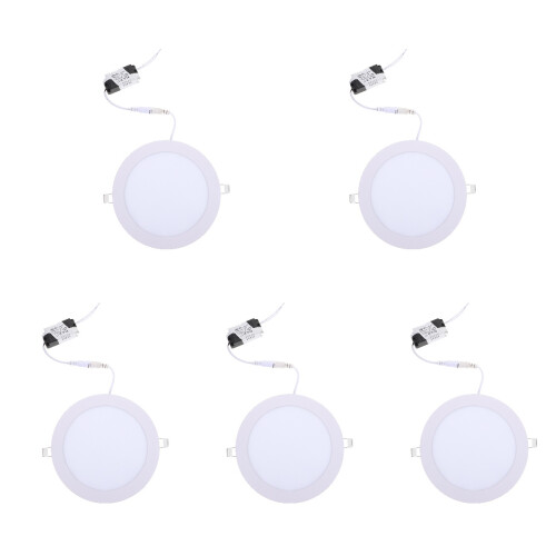 5Pcs Stylish Recessed LED Downlight White Ultra-Thin Ceiling Lamp