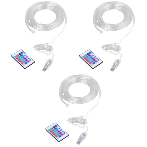 3Pièces Lampes Tube LED Multicolores USB Décoratif De 1