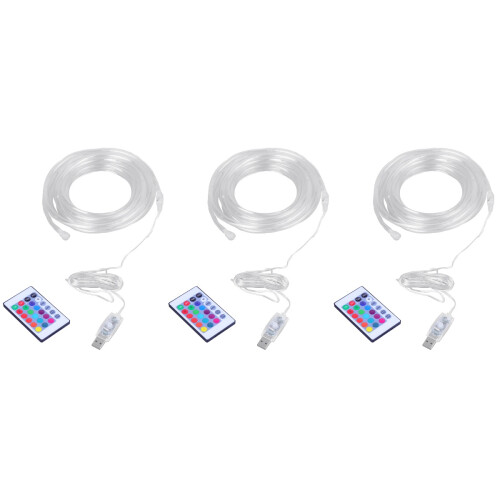 3Pièces Lampes Tube LED Multicolores USB Décoratif De 2