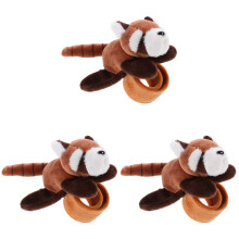 3St Comfortabele Dier Slaparmband Bruin Voor Feestartikelen