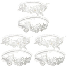 3Sets Bride Lace Flower Garters White Wedding Leg Band Elastic