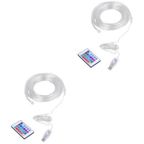 2Pièces Lampe Tube LED Jardin Festive Avec Télécommande USB 1