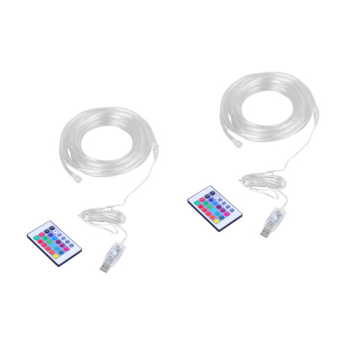 2Pièces Lampe Tube LED Jardin Festive Avec Télécommande USB 2