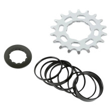 Single-speed cassettes met afstandsstuk en borgringen, 16T-18T