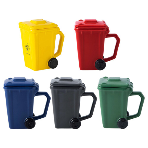 Unusual Dustbin Style Drinking Mugs 400ml High Quality-Yellow 1
