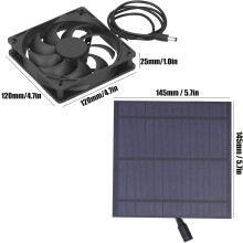Sistema de ventilador movido a energia solar, solução de ventilação de exaustão e entrada de ar solar para estufa, galinheiro, abrigo, casinha
