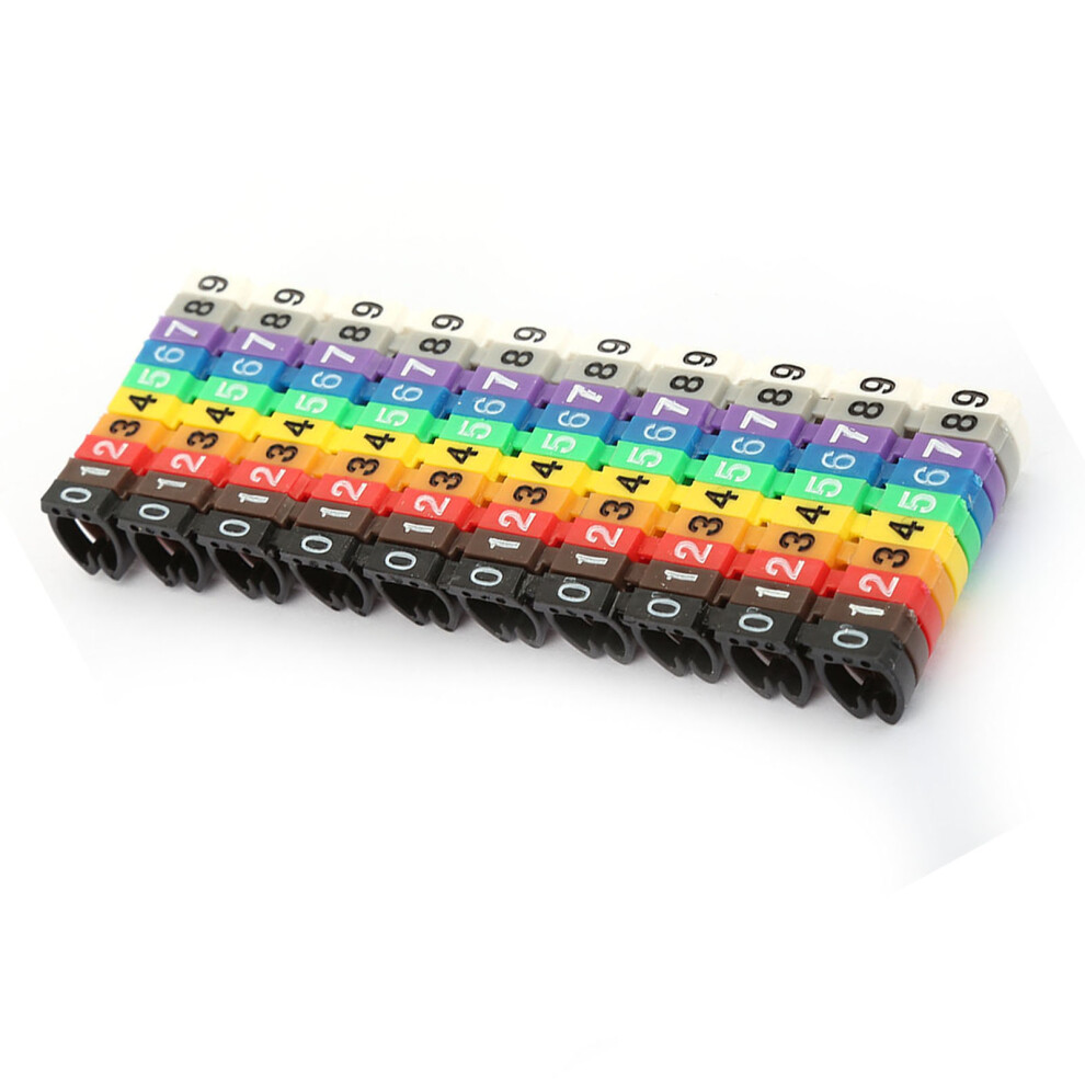 6Mm² Cable Numbering Labels Digital Tube Markers Colourful Wire Markers 100Pcs 4611393780057