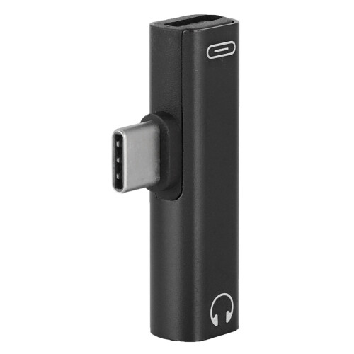 Type-C to 3.5mm + USB-C Charge Adapter (Black) 2
